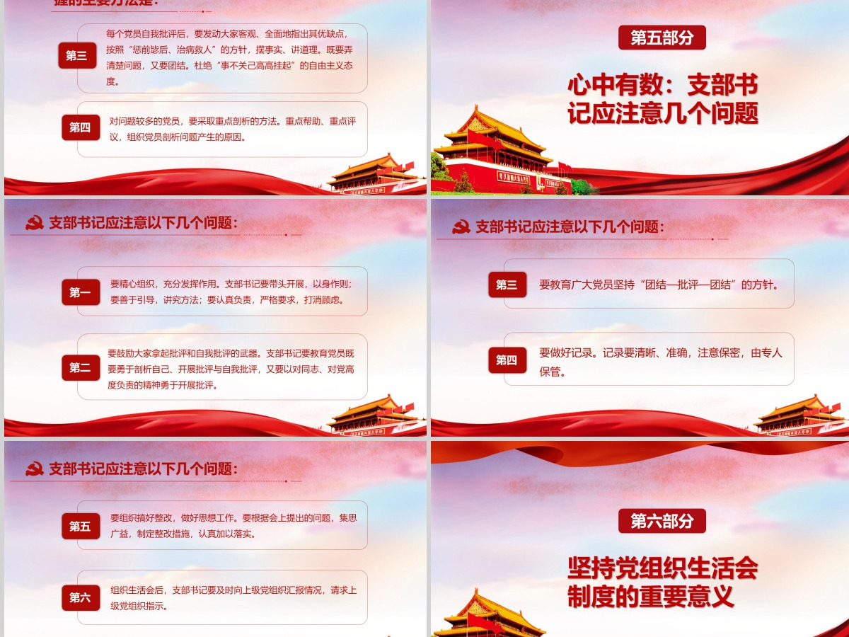 红色简洁大气微党课基层党支部党员组织生活会学习模板 红色简洁大气微党课基层党支部党员组织生活会学习模板