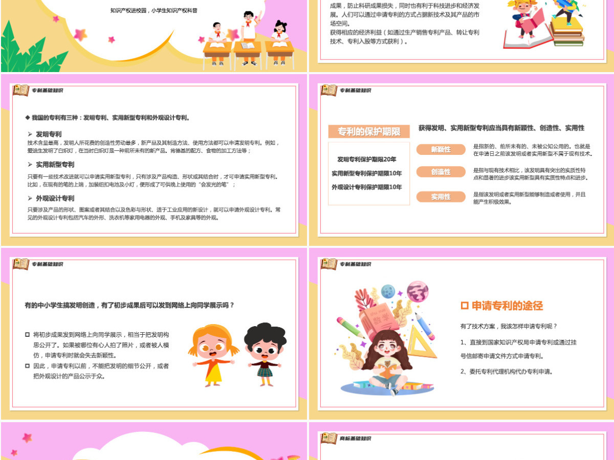 知识产权进校园黑板卡通风小学生知识产权科普讲座课件模板PPT 知识产权进校园黑板卡通风小学生知识产权科普讲座课件模板PPT