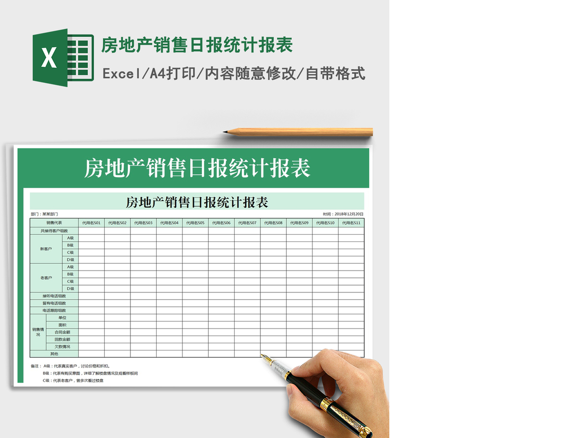 2021年房地产销售日报统计报表 2021年房地产销售日报统计报表