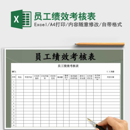 2021年员工绩效考核表免费下载