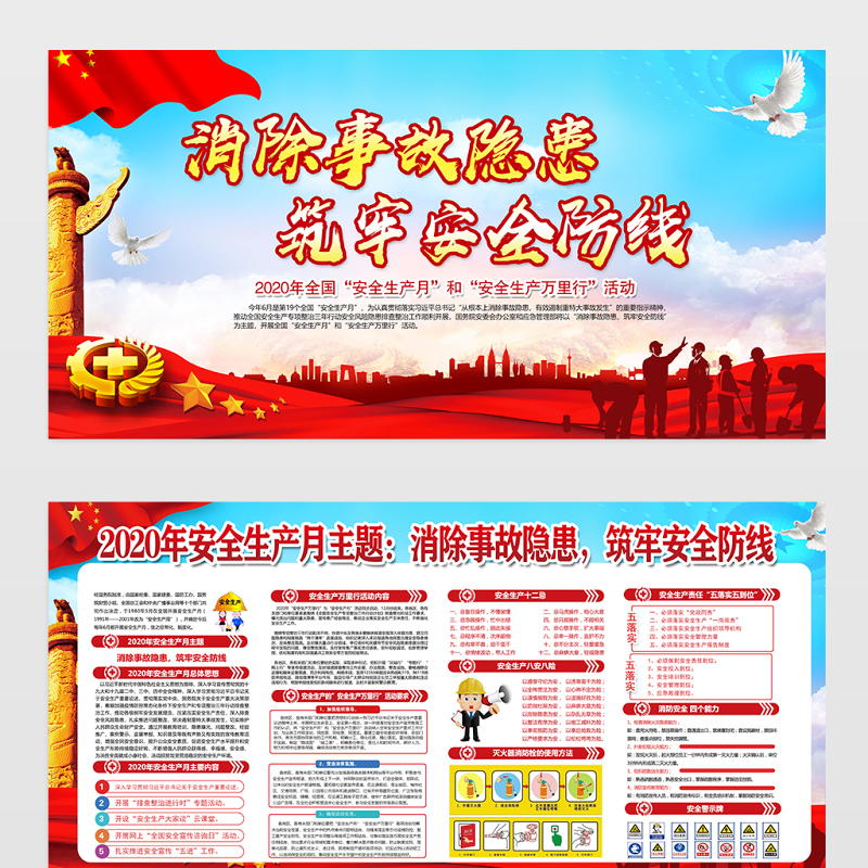 2020年安全生产月主题展板
