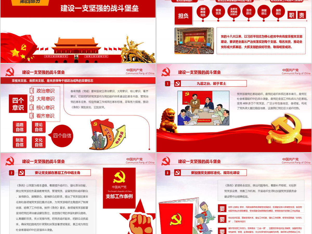 原创2018党支部工作条例党建党政党课党组织-版权可商用