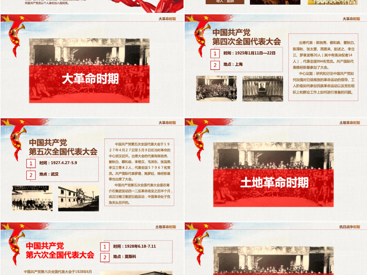 建党节100周年光辉的历程党课课件中国共产党党史党建PPT模板-含讲稿