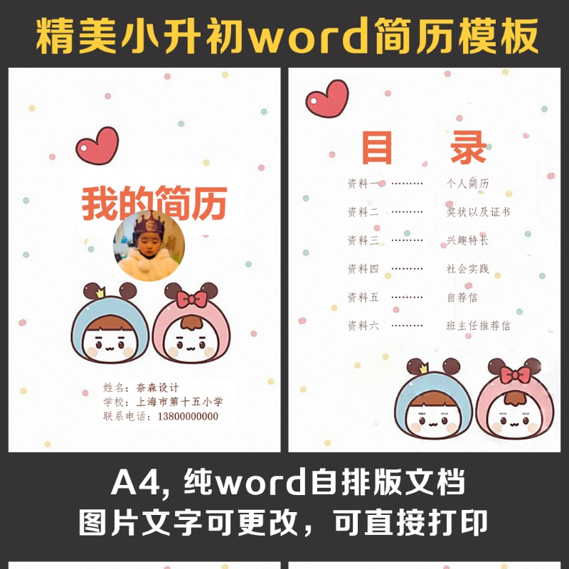小升初简历