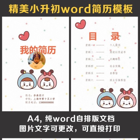 小升初简历