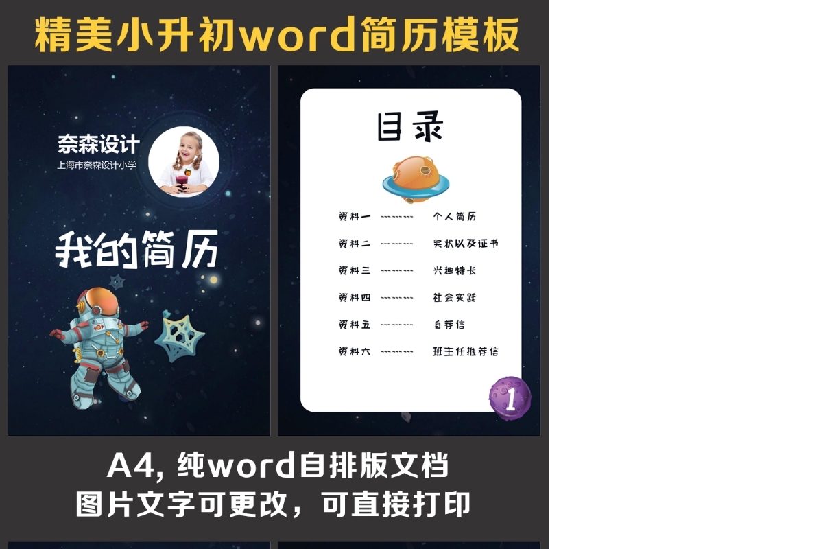 小升初简历