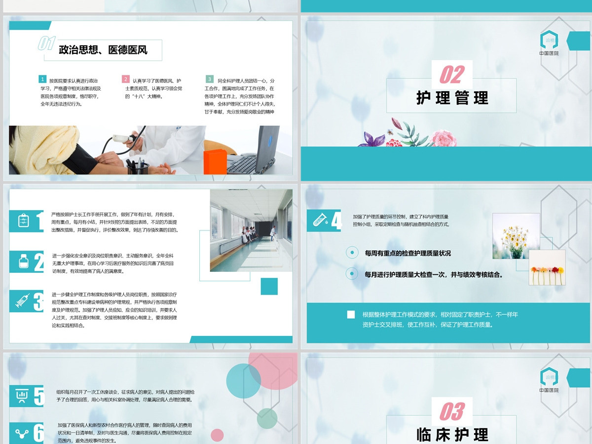 2023年医院护士长年终工作总结汇报医德医风总结PPT