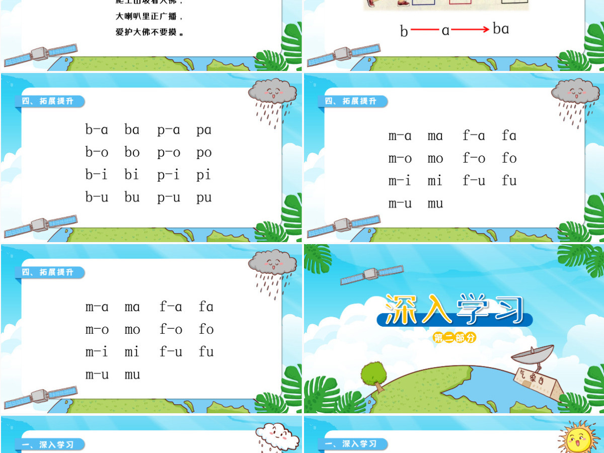 人教版小学一年级语文上册第二章汉语拼音（三）：b、p、m、f（含配套教案）课件PPT