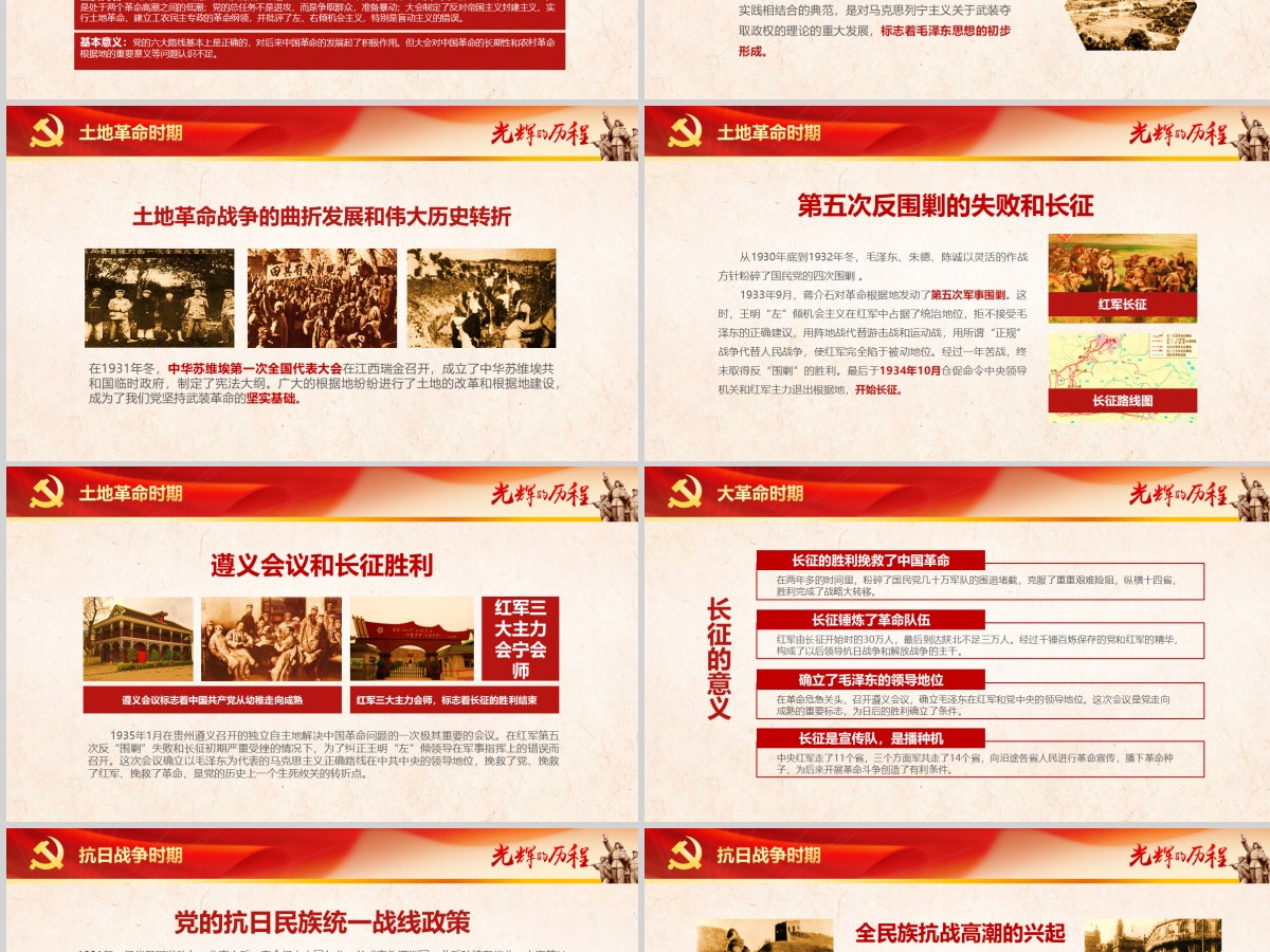 中国共产党建党PPT模板--含讲稿