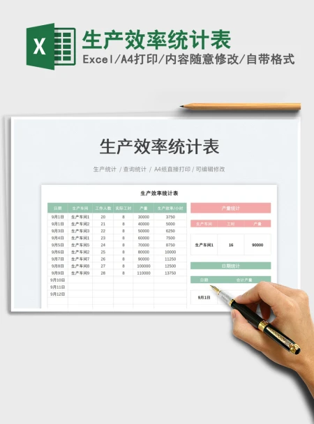 2021生产效率统计表免费下载 2021生产效率统计表免费下载