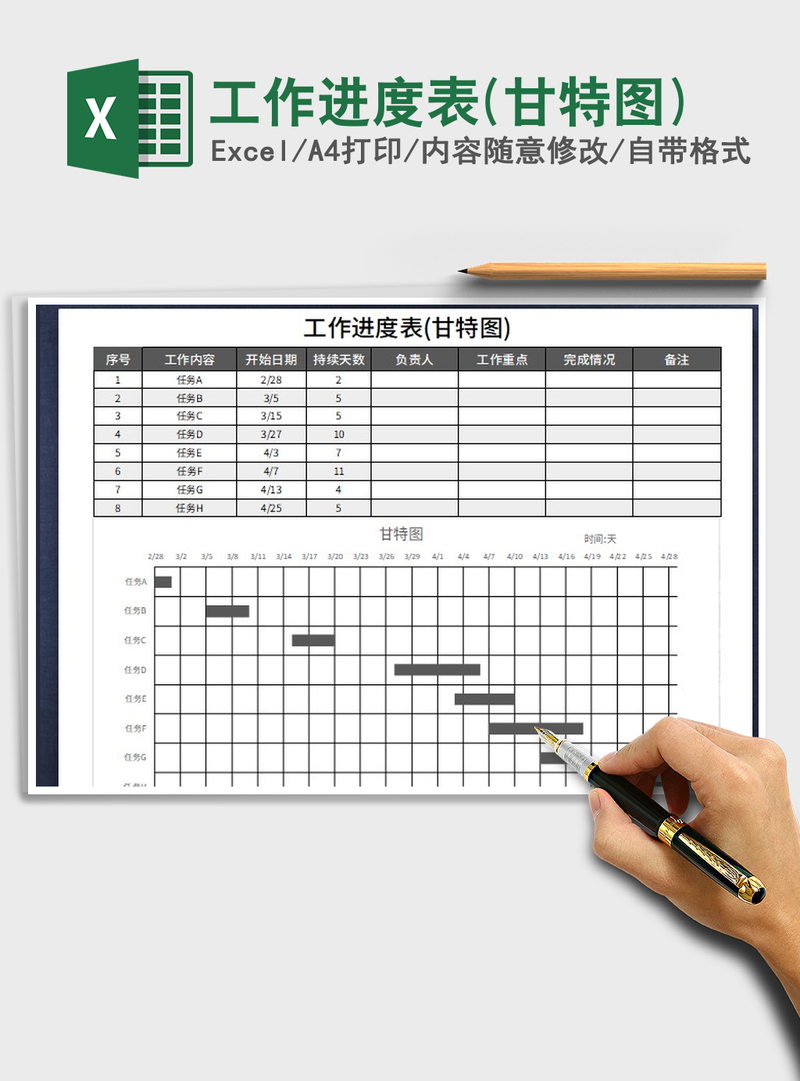 2021年工作进度表(甘特图) 2021年工作进度表(甘特图)