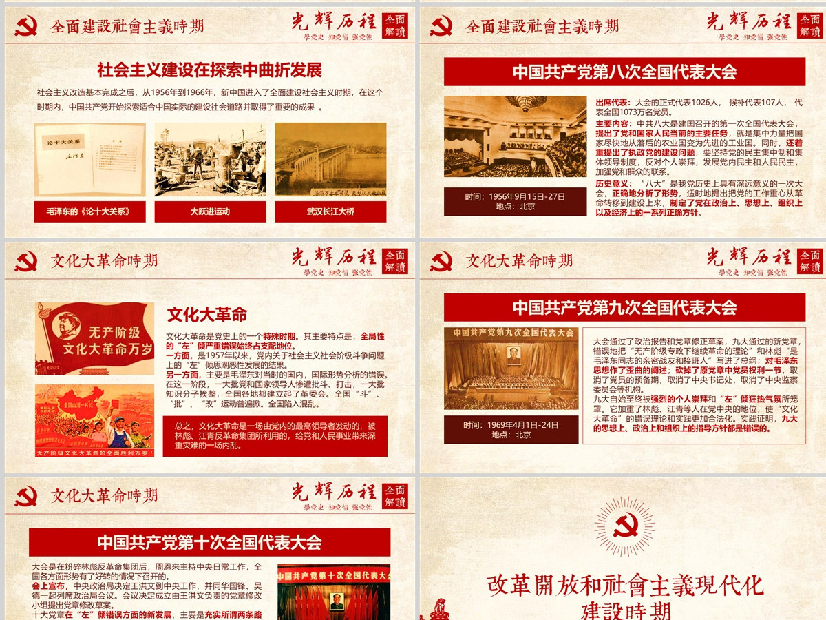 光辉的历程中国共产党党史党课学习ppt模板--含讲稿