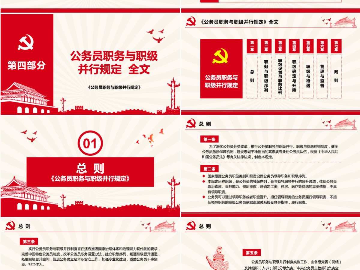 原创学习解读公务员职务与职级并行规定ppt-版权可商用