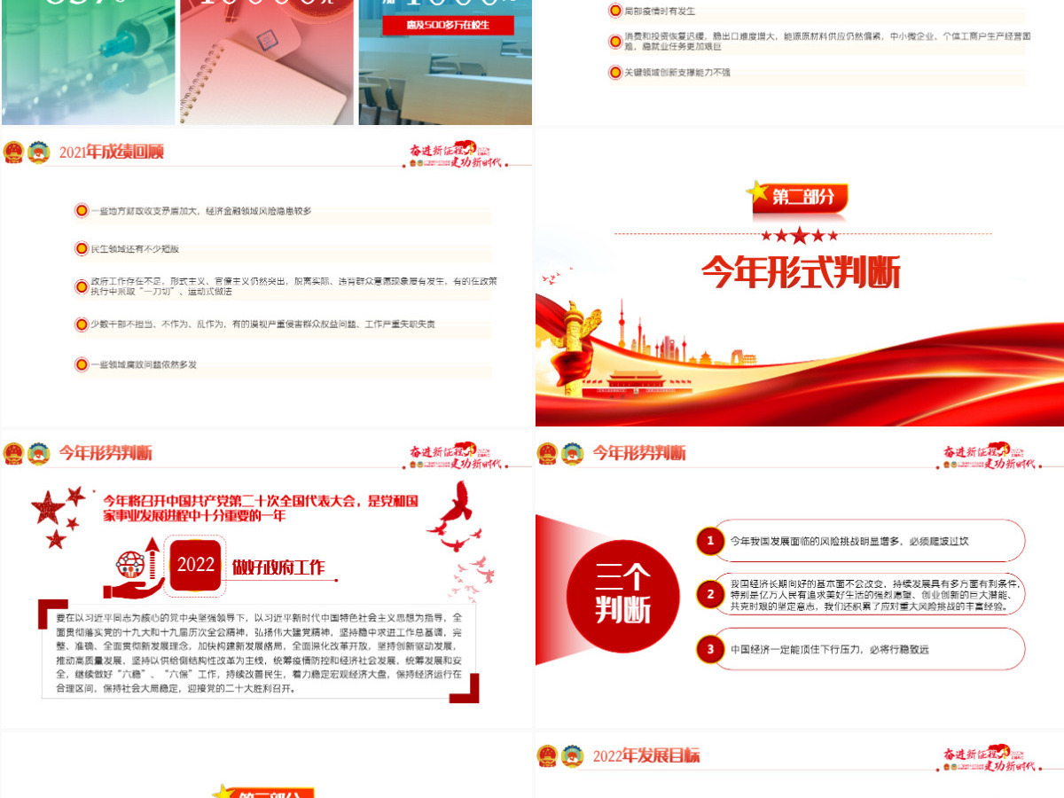 聚焦2022全国两会红色精品学习贯彻2022年全国政协常委会工作报告重点内容专题党课课件模板PPT-含讲稿