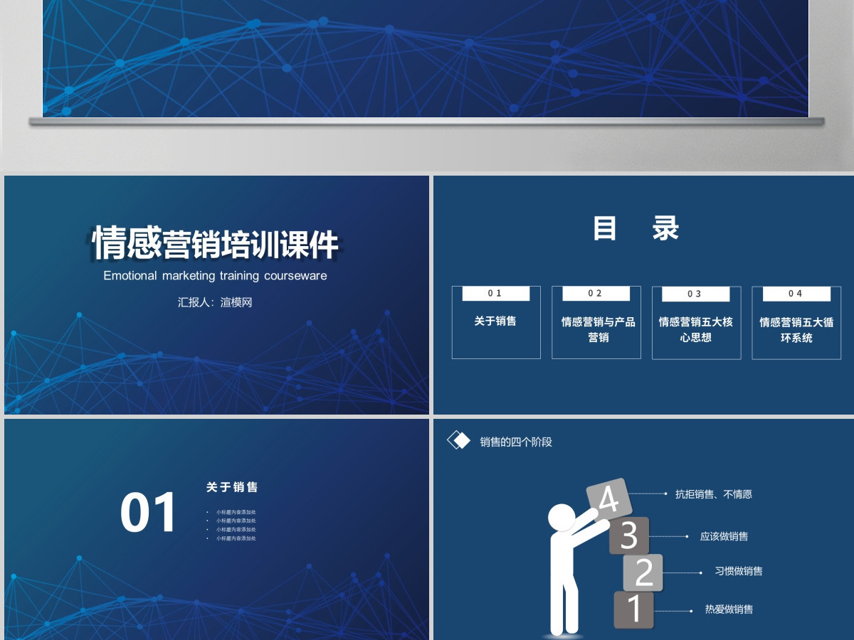 蓝色科技感情感营销培训课件PPT模板