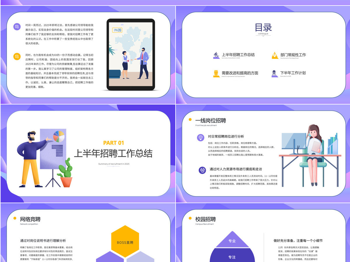 人力资源部门招聘工作总结暨年度招聘计划PPT模板