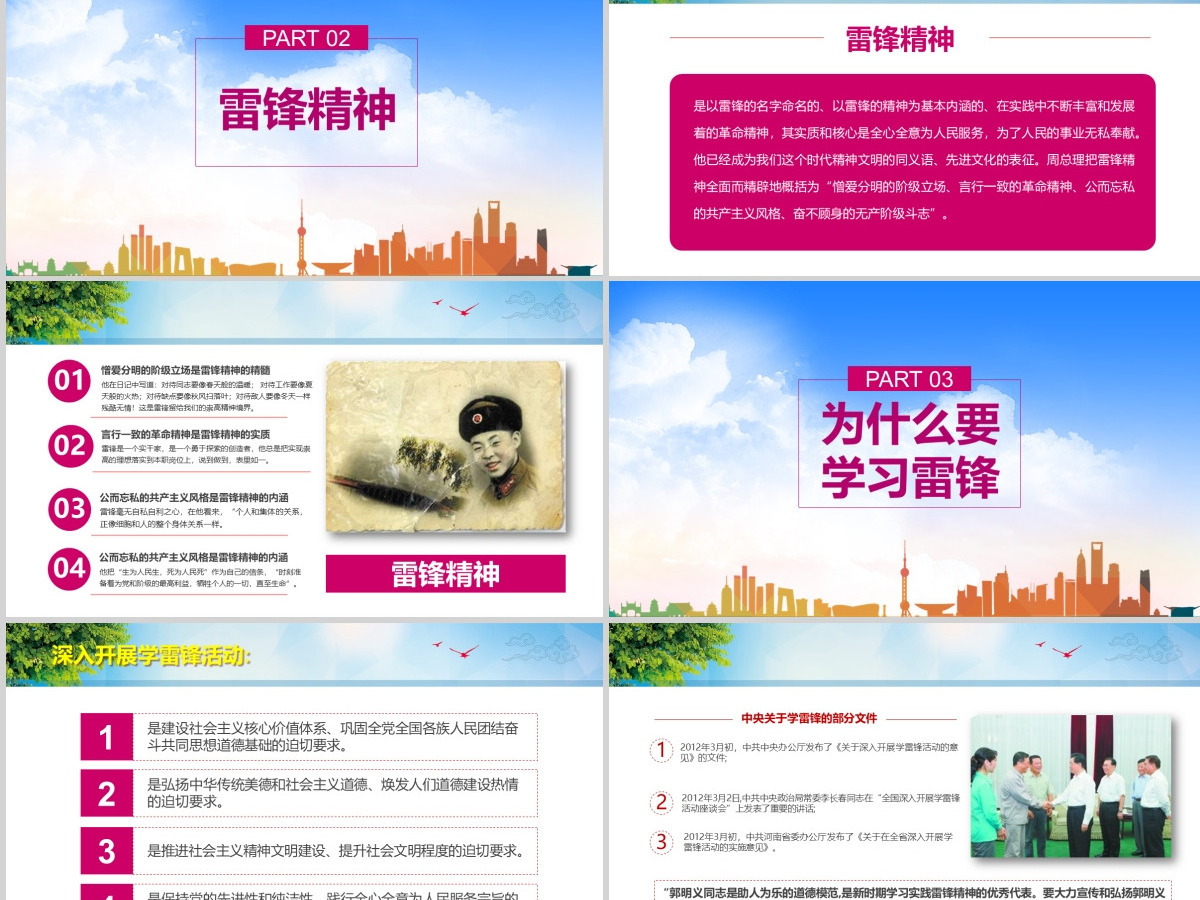 学习雷锋精神PPT红色模板下载 学习雷锋精神PPT红色模板下载