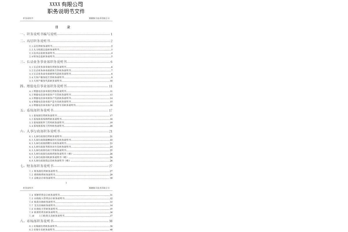 46个职务说明书