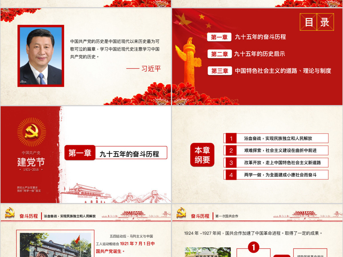 建党节PPT模板党的生日党课 建党节PPT模板党的生日党课