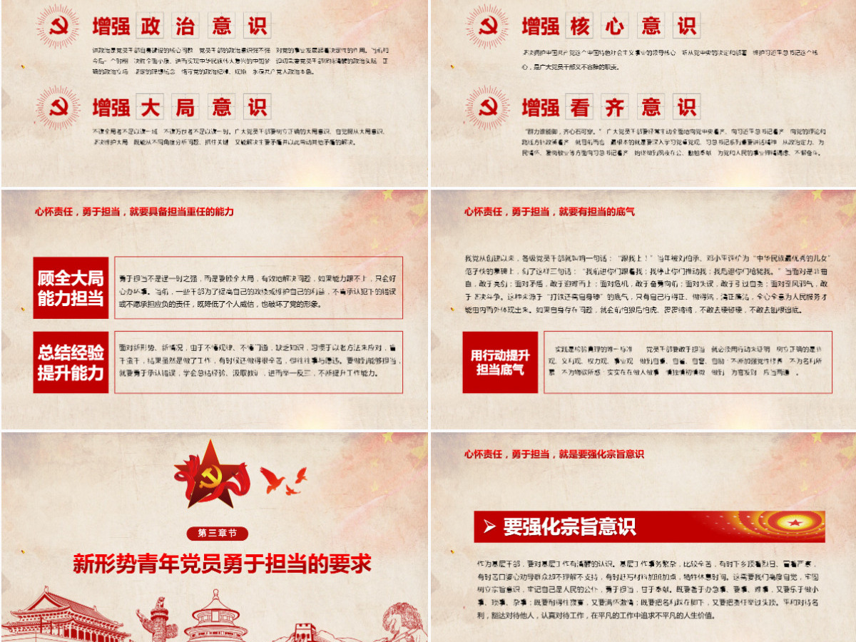 心怀责任勇于担当做合格党员微党课PPT-含讲稿