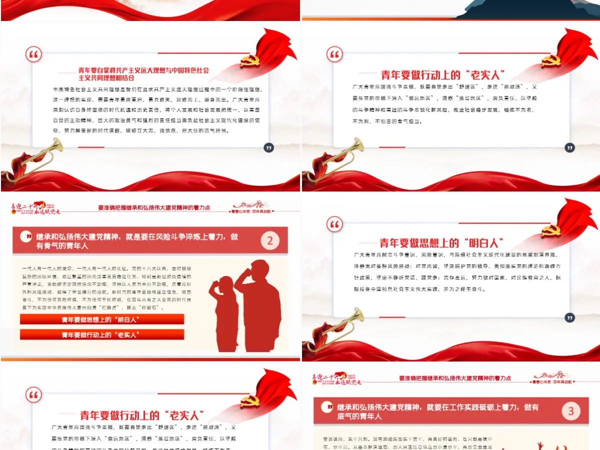 继承和弘扬伟大建党精神2022团课团支部团委大学共青团团员培训专题课件模板PPT-含讲稿