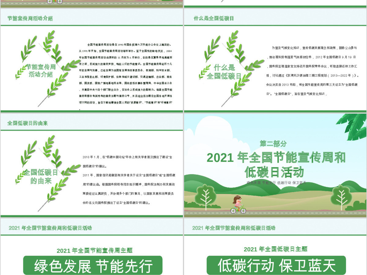 原创2019年全国节能宣传周和低碳日活动PPT-版权可商用 原创2019年全国节能宣传周和低碳日活动PPT-版权可商用