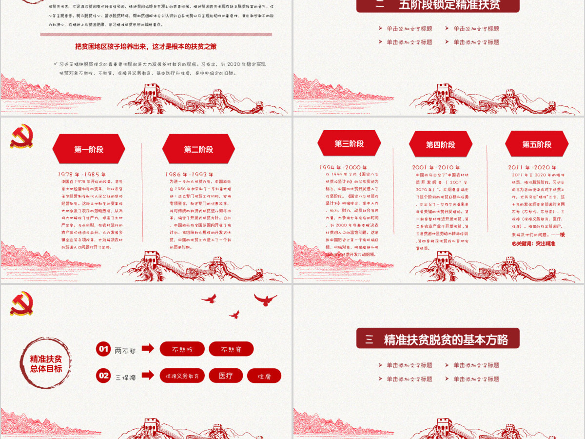 2017红色精准扶贫工作汇报PPT模板0728XMM 2017红色精准扶贫工作汇报PPT模板0728XMM