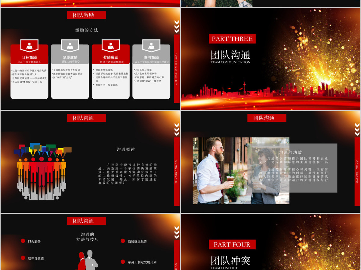 酷炫大气团队精神公司企业员工培训团队建设与管理培训课件PPT模板