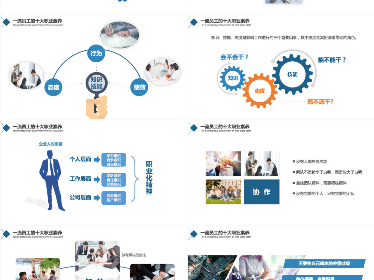 公司企业职业素养培训PPT模板 公司企业职业素养培训PPT模板