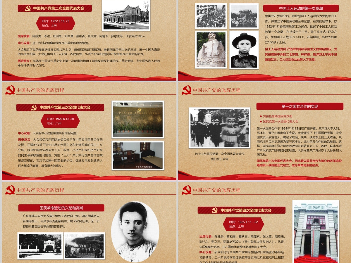 党的光辉历程教育培训学习建党节PPT模板-含讲稿
