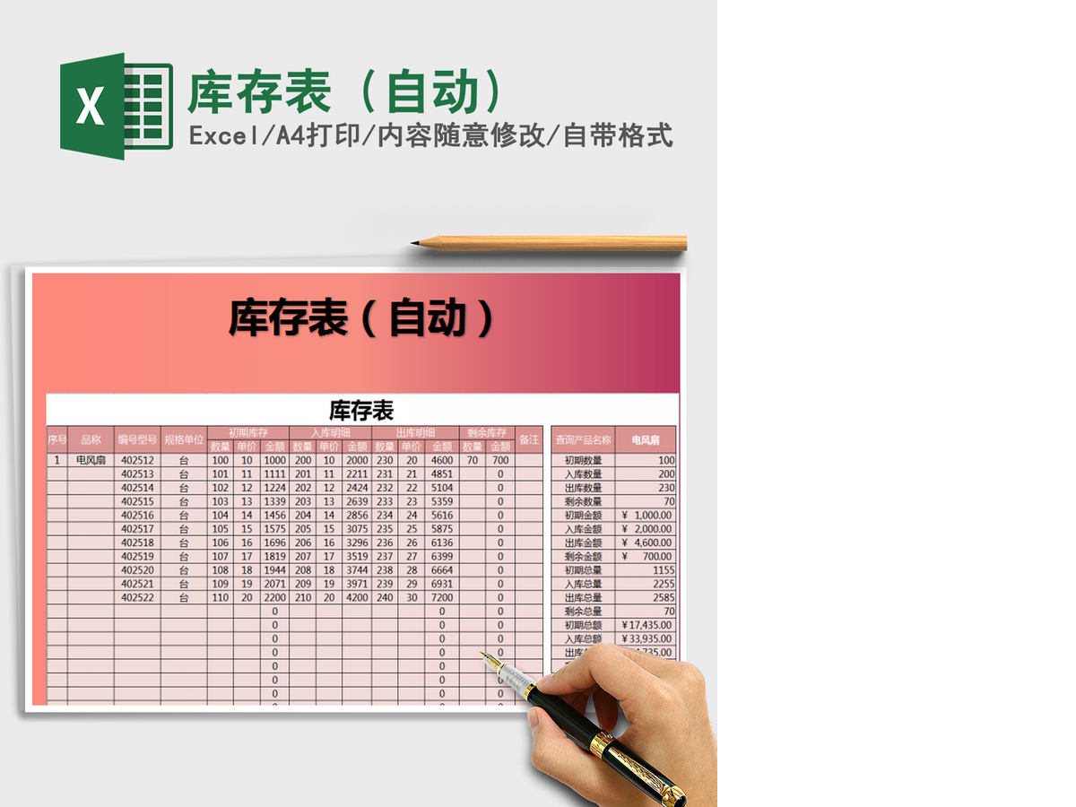 2021年库存表(自动) 2021年库存表(自动)