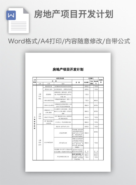 房地产项目开发计划