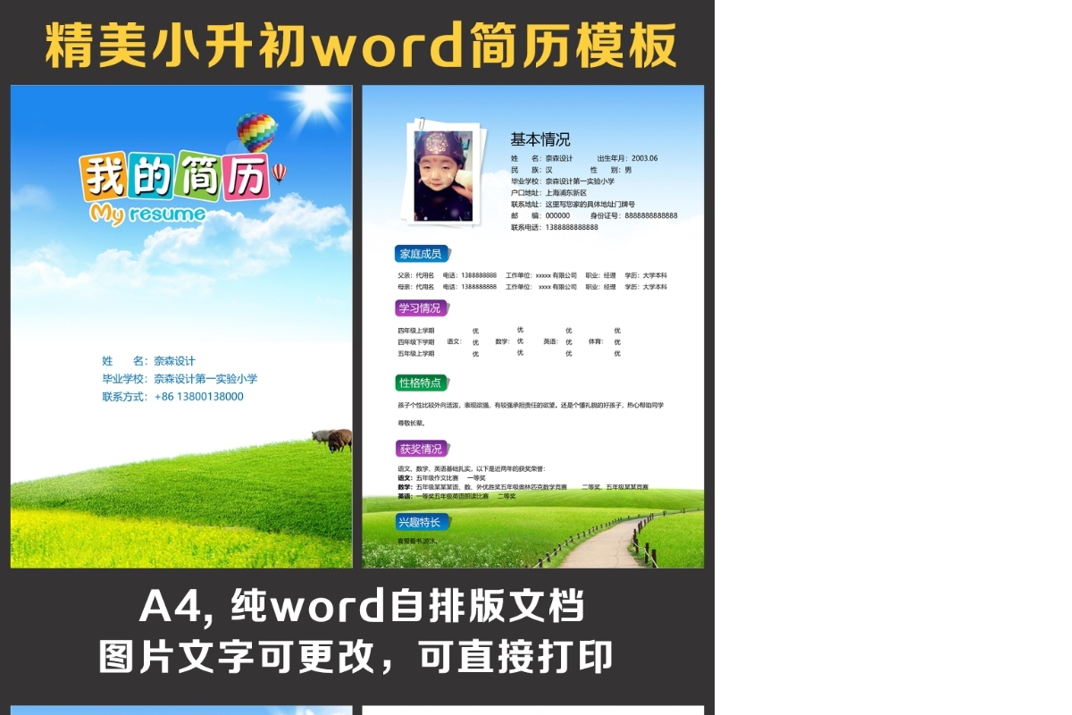 小升初简历