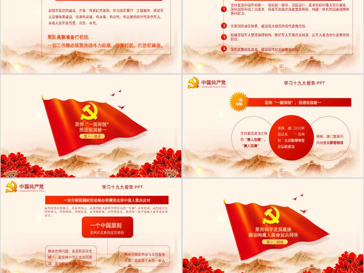 2019中国十九大PPT模板 2019中国十九大PPT模板