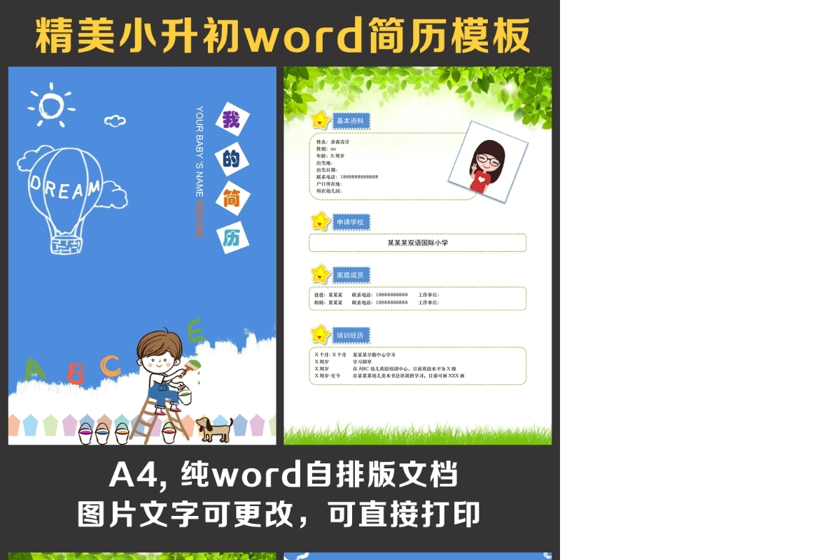小升初简历