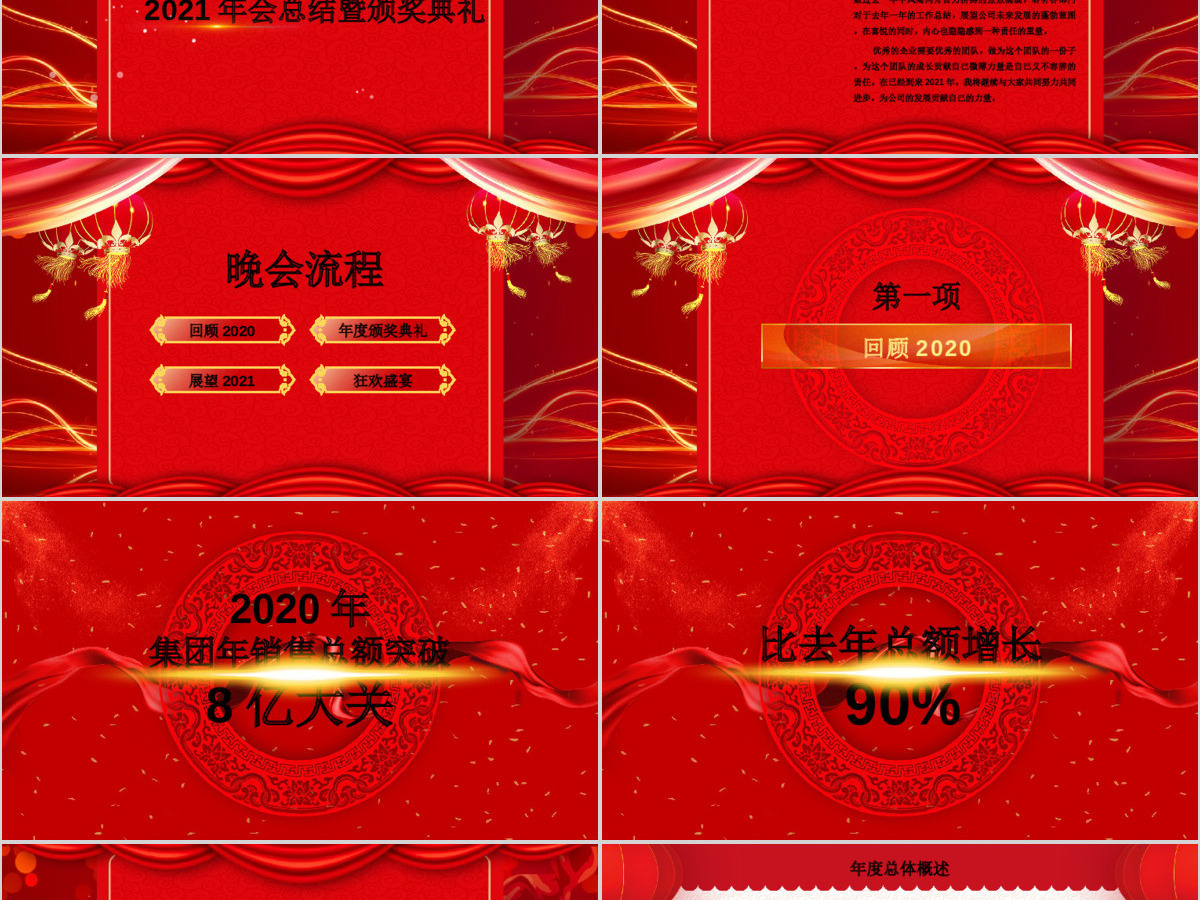 2021喜庆年会开门红企业颁奖典礼PPT模板 2021喜庆年会开门红企业颁奖典礼PPT模板