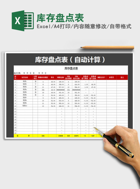 2021年库存盘点表