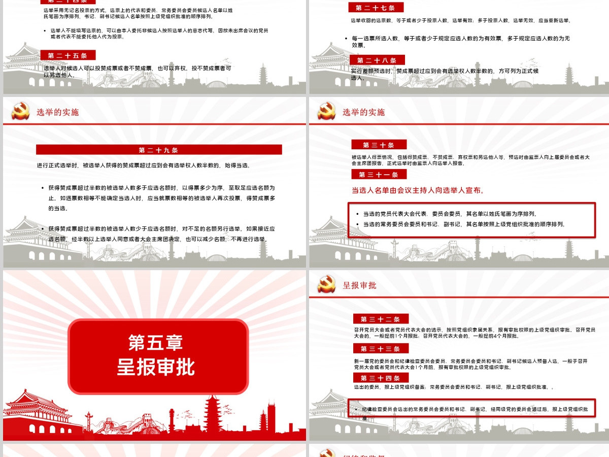 大气党建风学习解读中国共产党基层组织选举工作条例PPT模板