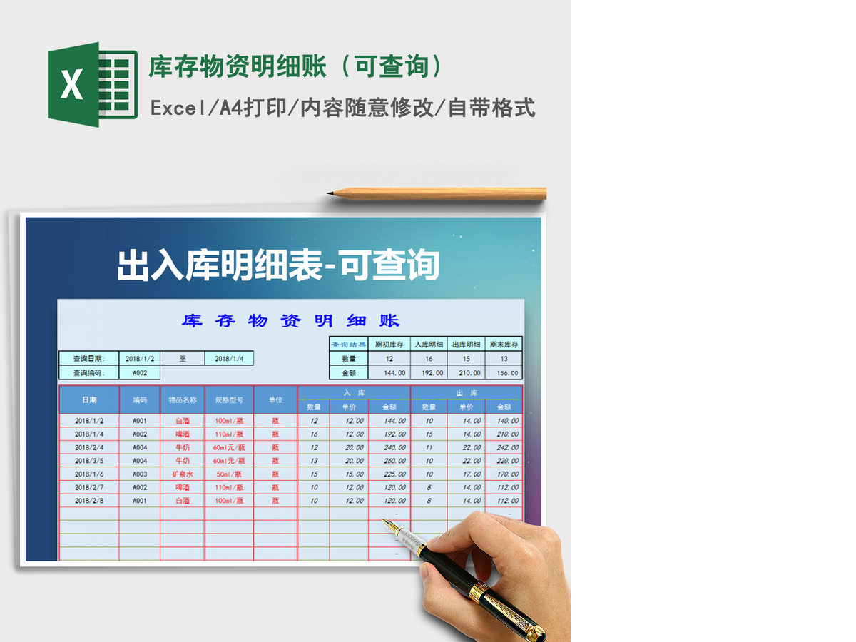2021年库存物资明细账(可查询) 2021年库存物资明细账(可查询)