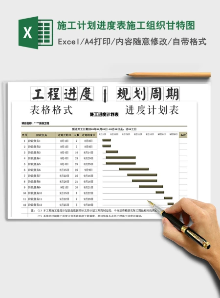 2021年施工计划进度表施工组织甘特图 2021年施工计划进度表施工组织甘特图