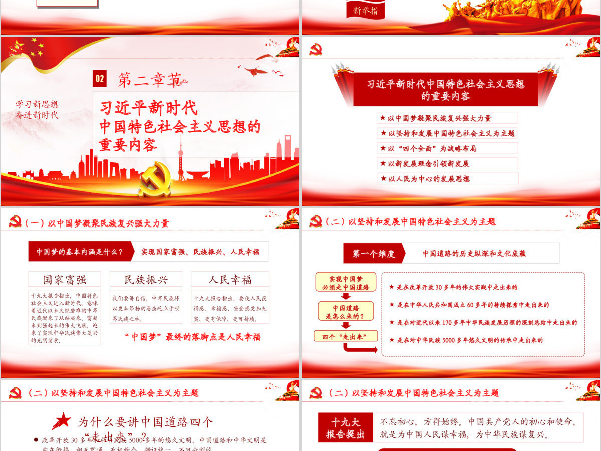 2019中国特色社会主义精神PPT模板