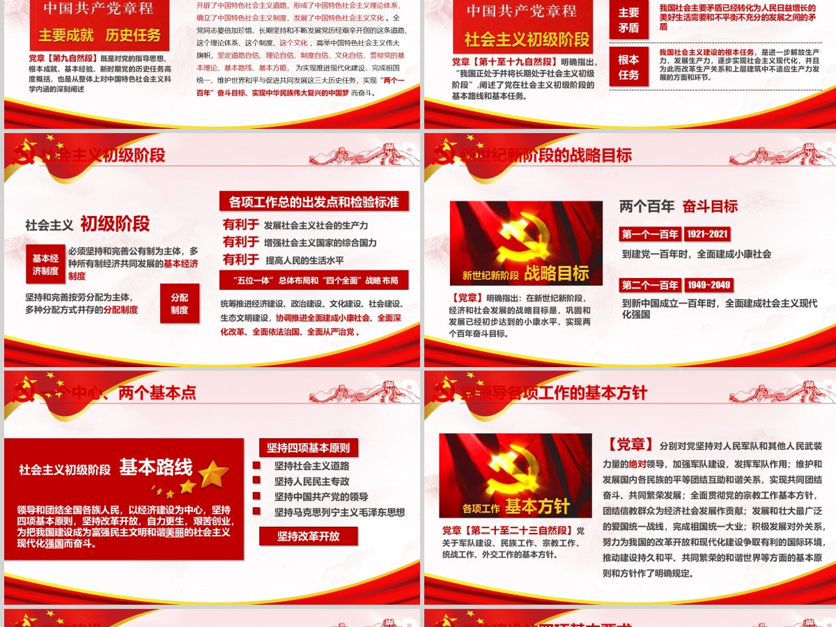 2019中国共产党十九大PPT模板-含讲稿