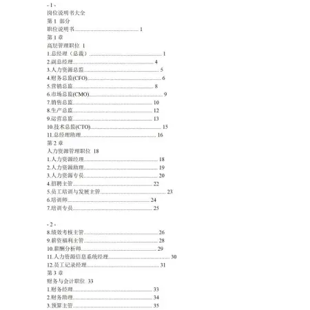 岗位说明书大全-171页