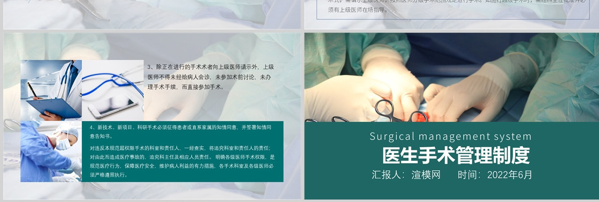 2022手术管理制度简约创意医疗相关PPT模板
