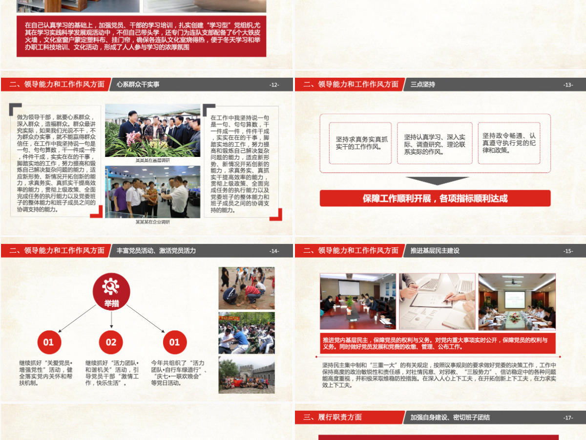 红色简约述职述廉报告PPT模板幻灯片 红色简约述职述廉报告PPT模板幻灯片