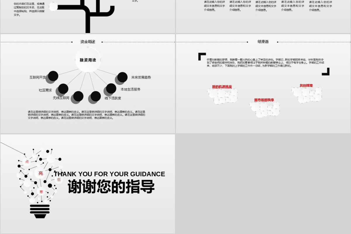 简约时尚创业融资ppt模板