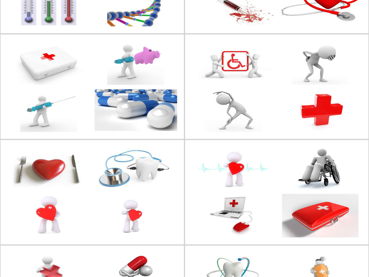 3d小人医疗系列PPT图片