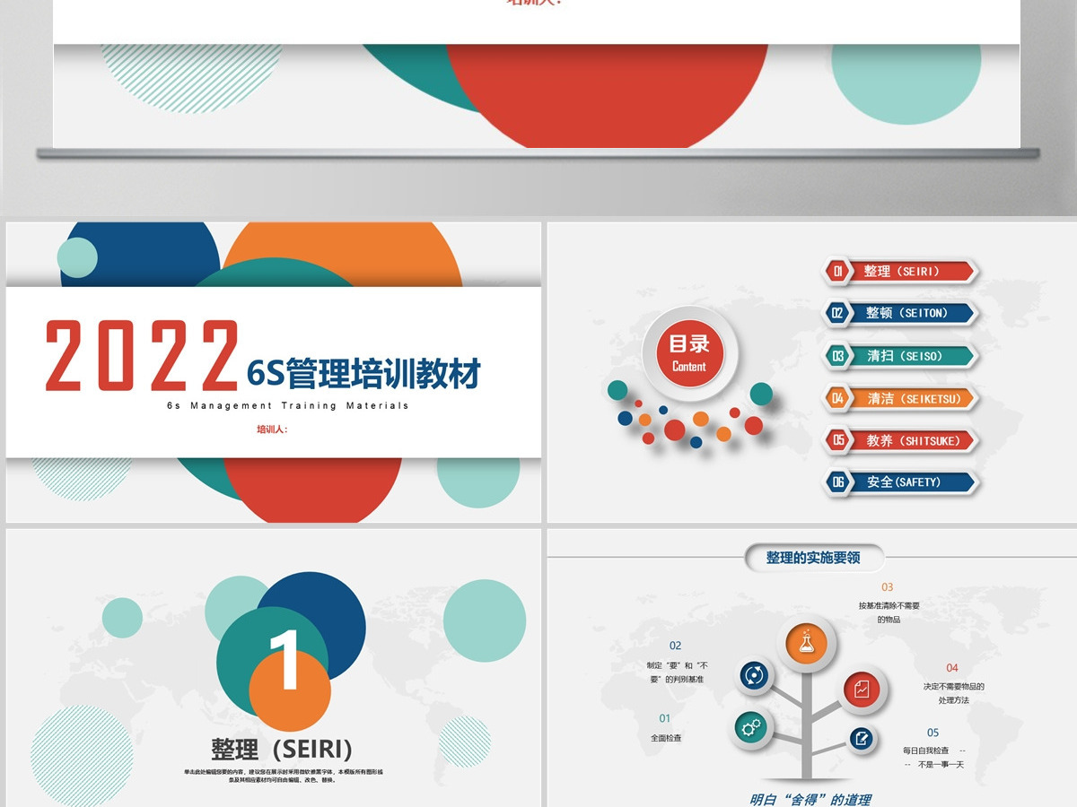 简约大气6S管理培训教材PPT模板