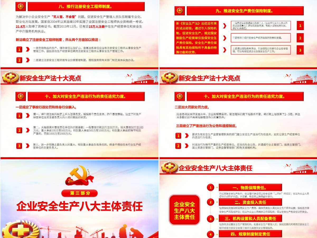 2021安全生产党建风全国安全生产月PPT模板 2021安全生产党建风全国安全生产月PPT模板
