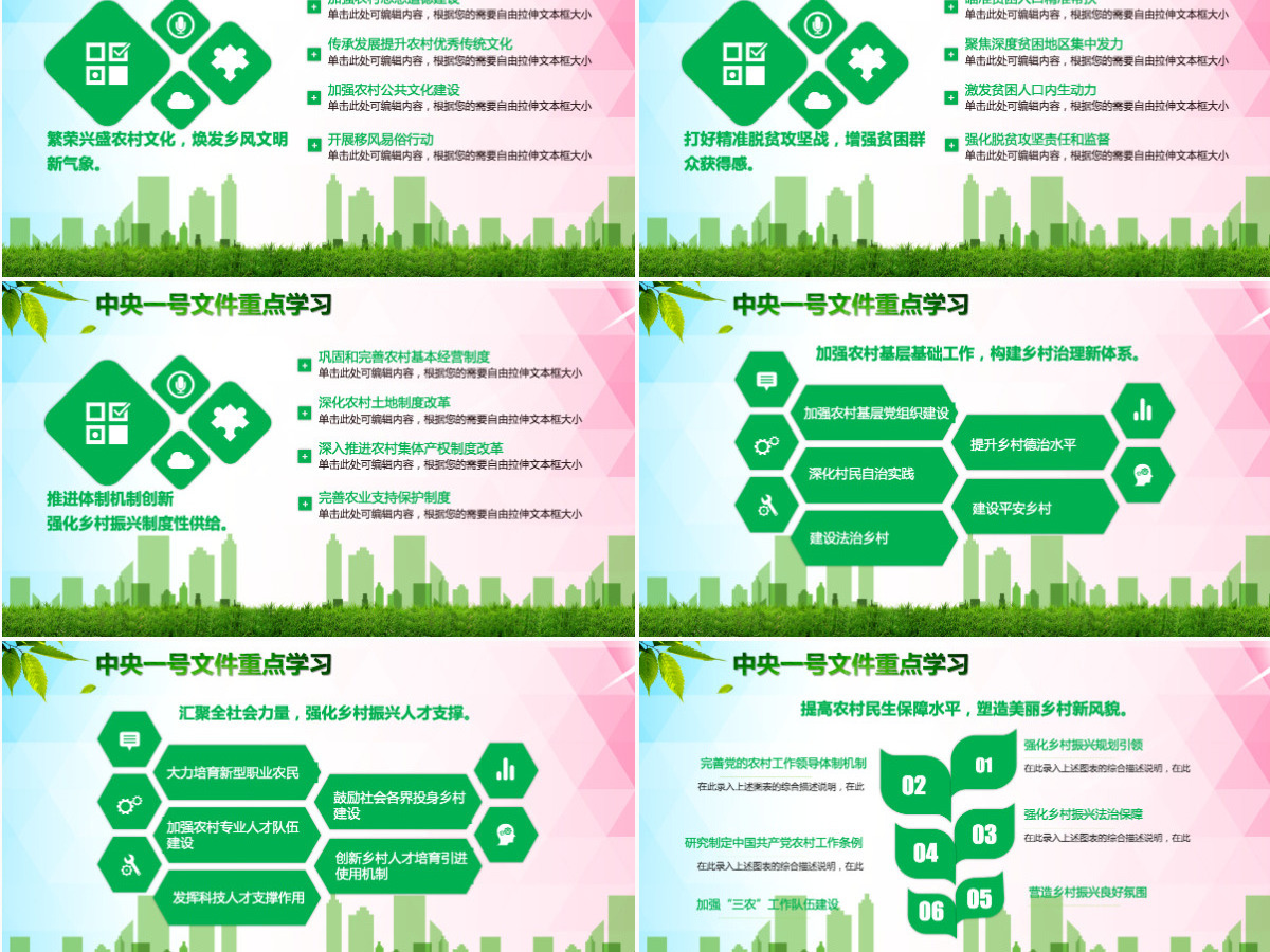 学习中央一号文件乡村振兴战略农村工作党课PPT模板
